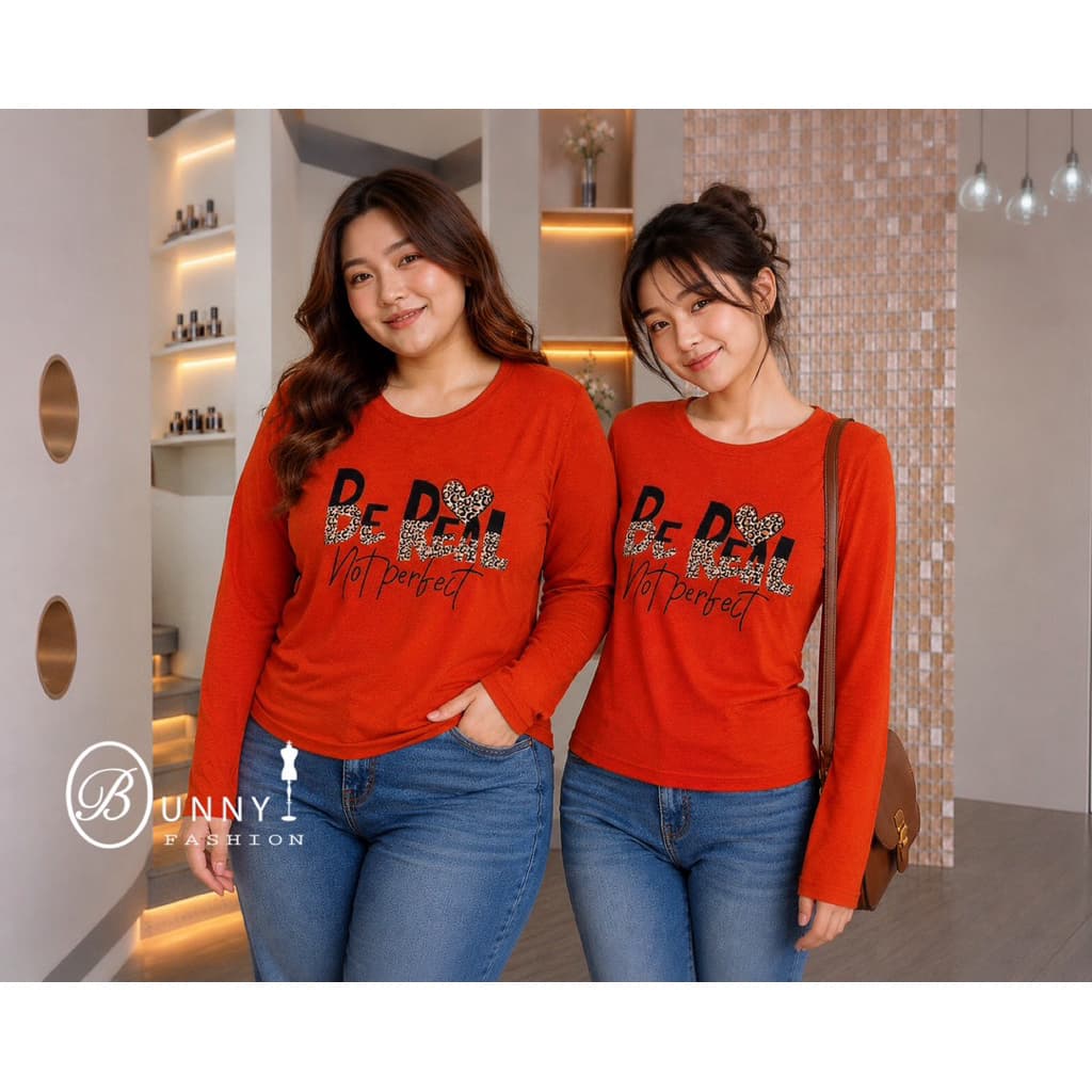 A229 BunnyFashion เสื้อสลาฟแขนยาว ผ้าบาง มี2 ไซส์ รูปที่ 8