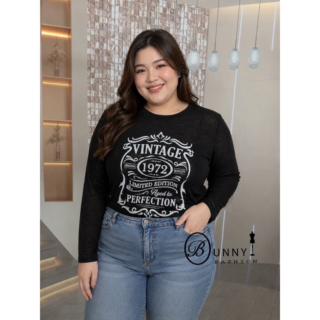 A229 BunnyFashion เสื้อสลาฟแขนยาว ผ้าบาง มี2 ไซส์ รูปที่ 4