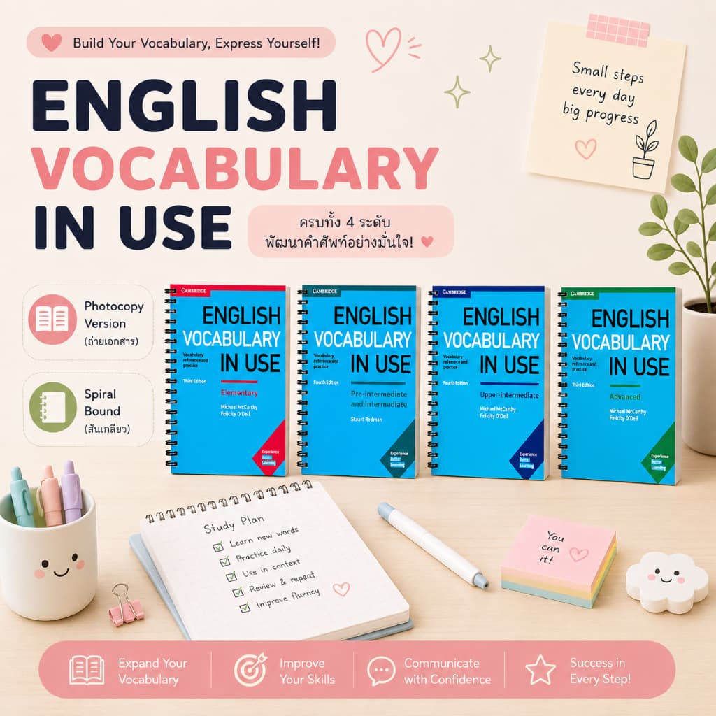 Copy l English Vocabulary in Use 4 เล่ม Elementary–Advanced รูปที่ 1