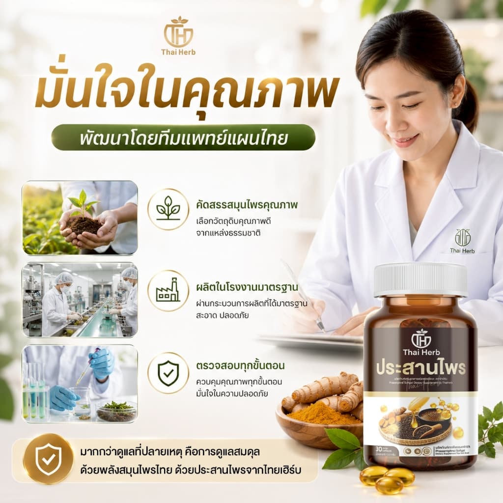 Thaiherb ประสานไพร ผลิตภัณฑ์เสริมอาหาร ปรับสมดุลระบบขับย่อยอาหาร กรดไหลย้อน รูปที่ 7