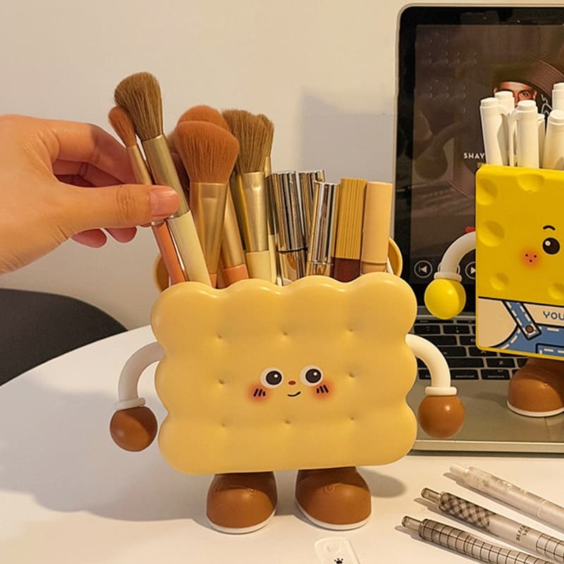 ที่วางปากกาลายการ์ตูนสุดสร้างสรรค์ อุปกรณ์จัดระเบียบโต๊ะทำงานสไตล์มินิมอล เครื่องเขียน ของตกแต่งโต๊ะทำงาน รูปที่ 7