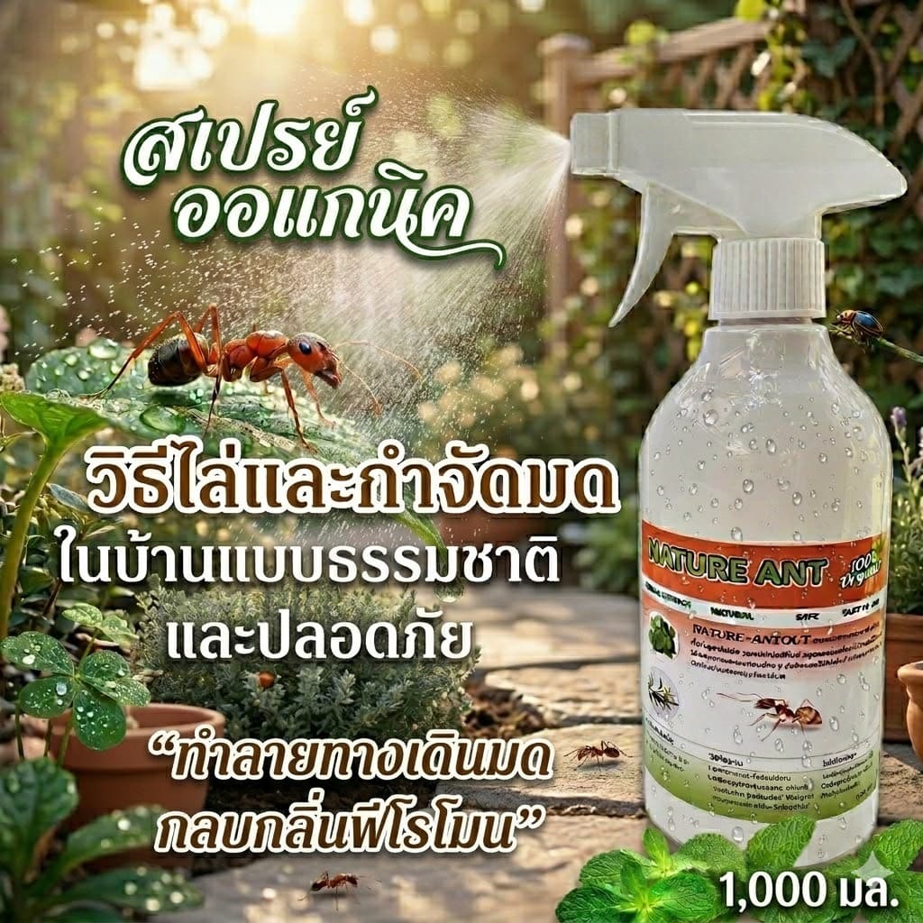 ์Nature Ant สเปรย์สมุนไพรออแกนิคสูตรน้ำไล่มด จากธรรมชาติไล่มดทุกชนิด ปลอดภัยไม่มีสารเคมี รูปที่ 5