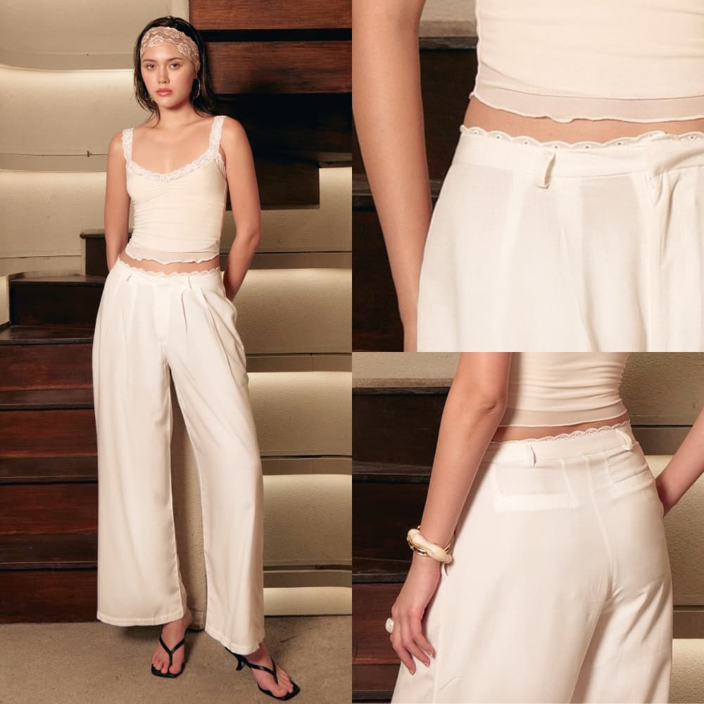 Try_yorata | Baggy trouser,Tencel coat,Fisherman กางเกงขอบเอวลูกไม้ ใส่สบายไม่ร้อน ชุดเที่ยวคาเฟ่ติดแกลม รูปที่ 5