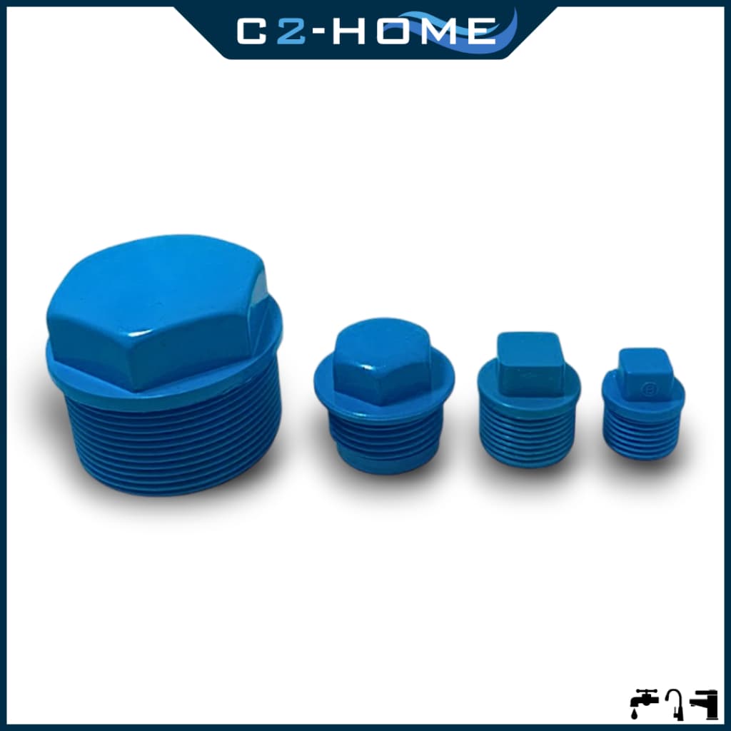 ปลั๊กอุด PVC | ขนาด 1/2 นิ้ว, 3/4 นิ้ว, 1 นิ้ว, 2 นิ้ว | ข้อต่อพีวีซี อุดท่อมาตรฐาน รูปที่ 1