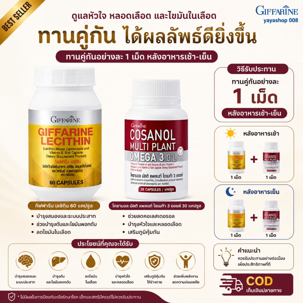 เลซิติน โคซานอล กิฟฟารีน ไขมันพอกตับ ตับอักเสบ ไขมันในเลือดสูง คอเลสเตอรอลสูง กิฟฟารีนของแท้ รูปที่ 5