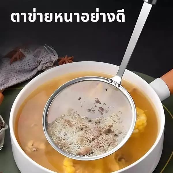 ตะหลิวตาข่าย สแตนเลส 304 หนาพิเศษ ทนทาน ไม่เป็นสนิม ใช้ทอดกรอบ สะเด็ดน้ำมันได้ดี หรือจะกรองของเหลวก็เอาอยู่ รูปที่ 1