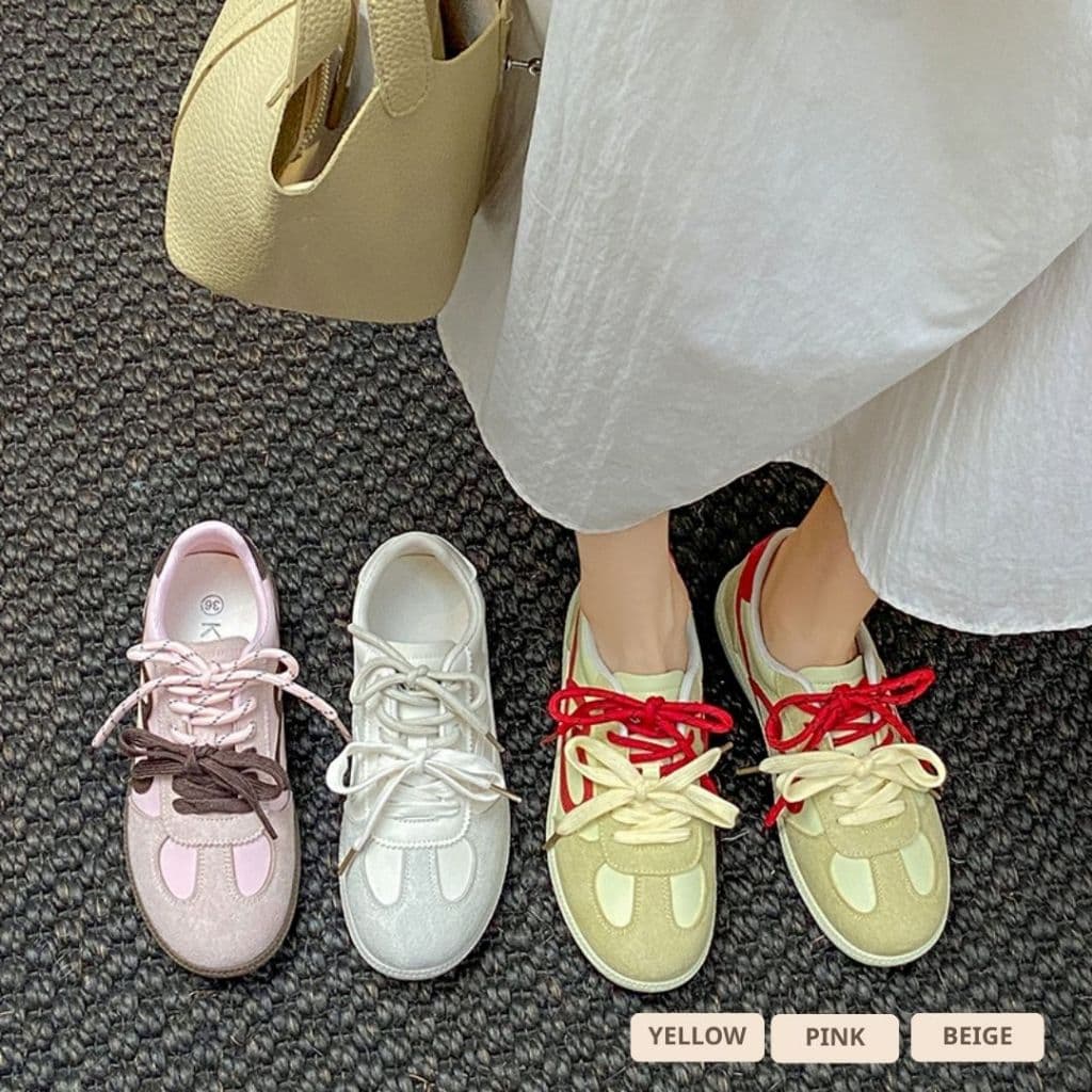 รองเท้าผ้าใบผู้หญิง Retro Sneakers สไตล์เกาหลี พื้นนุ่ม ใส่สบาย กันลื่น รูปที่ 6