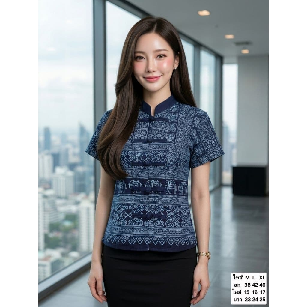 เสื้อคอจีนผ้าฝ้ายเชียงใหม่ รูปที่ 2