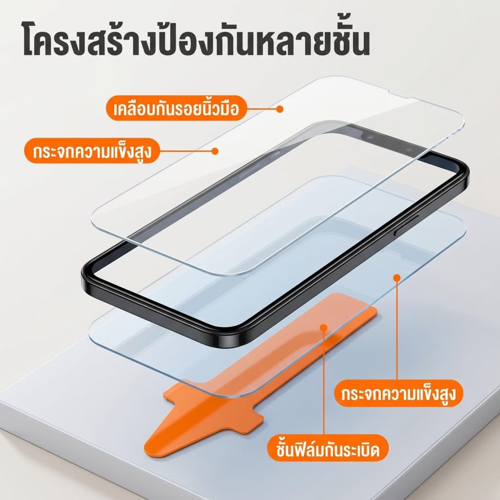 17 16 15 14 13 12 11 Pro Max Plus Air 9H เต็มจอ HD ใส กันรอย กันกระแทก ติดง่าย รูปที่ 7