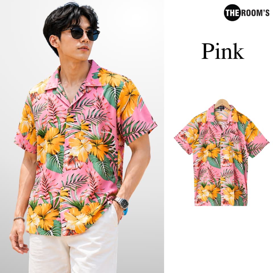 THE ROOM'S - เดอะรูม เสื้อฮาวาย โคตรนุ่ม แขนสั้น ไม่ต้องรีด เสื้อยับยาก ผ้าดีมาก ลาย ป๊อปปี้ รูปที่ 5