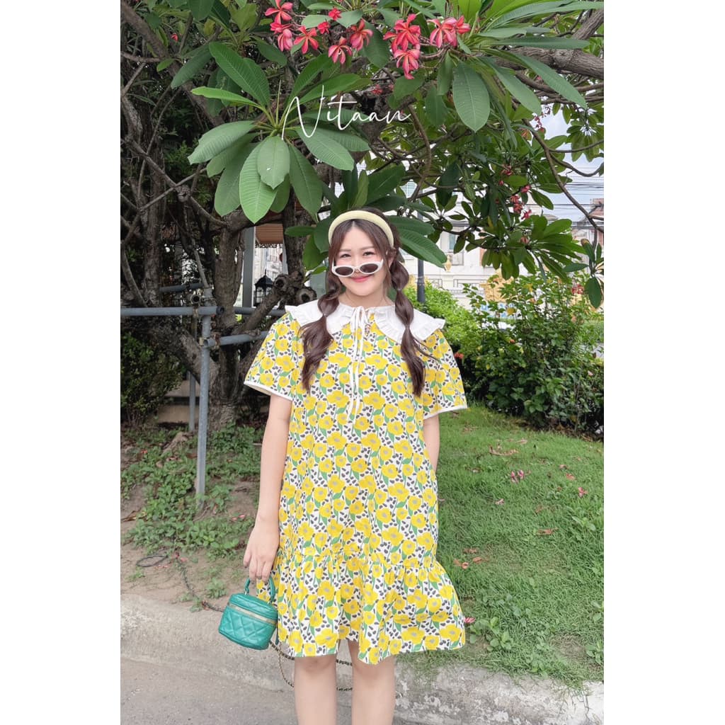 NITAANYOONA DRESS เดรสที่น่ารักมาก ใช้ผ้าคอตตอน งานเย็บสวยๆ มีกระเป๋าข้างด้วยค่า ทรงใส่ง่ายความยาวกำลังดี รูปที่ 2