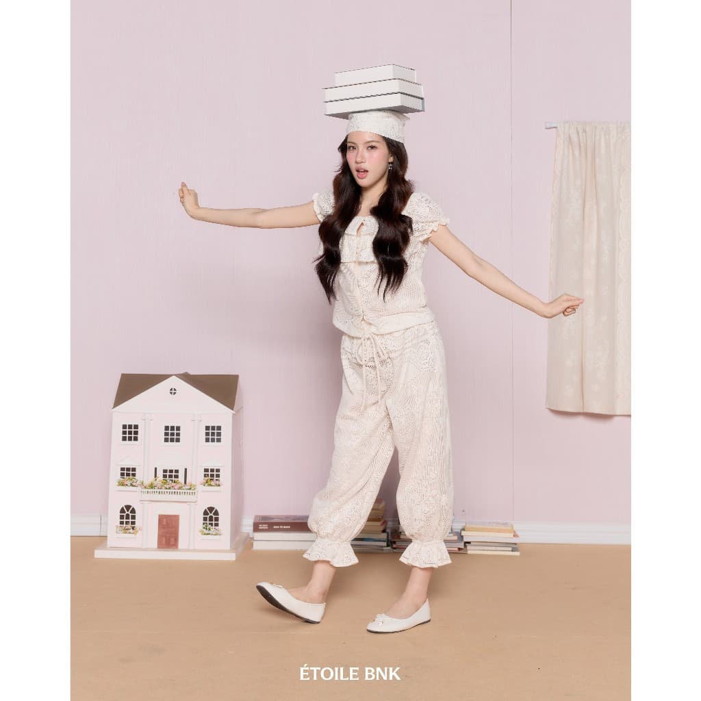 ÉTOILE BNK LALA LOVE TOP เสื้อแขนตุ๊กตา ดีเทลระบายซ้อน 2 ชั้นช่วงอก รูปที่ 7