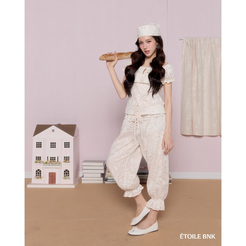 ÉTOILE BNK LALA LOVE TOP เสื้อแขนตุ๊กตา ดีเทลระบายซ้อน 2 ชั้นช่วงอก รูปที่ 6