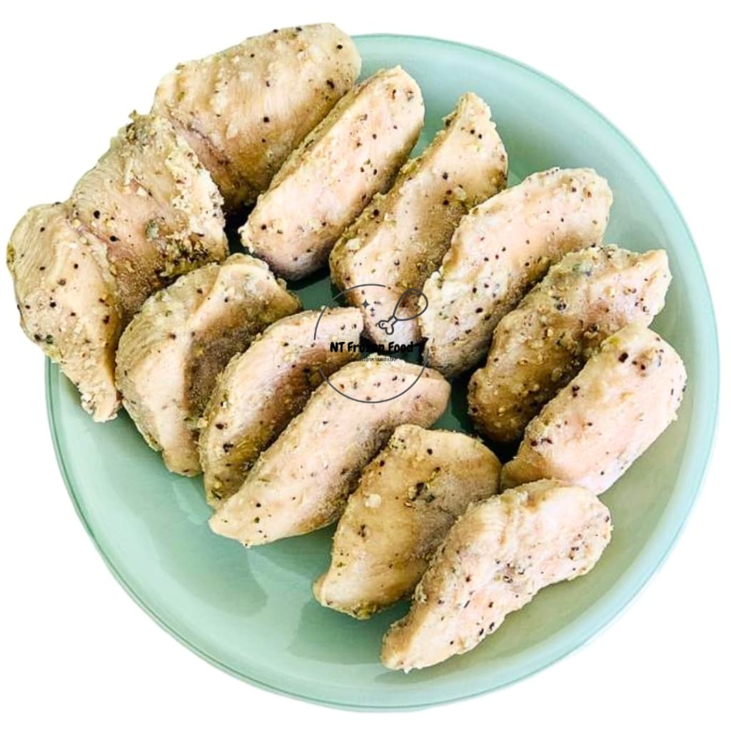 <สั่งในไลฟ์ลด50%>CPอกไก่นุ่มกระเทียมพริกไทย 1 kg **เวฟก่อนทาน สั่งคละได้ อกไก่คลีน อกไก่cp ไก่นุ่ม รูปที่ 1