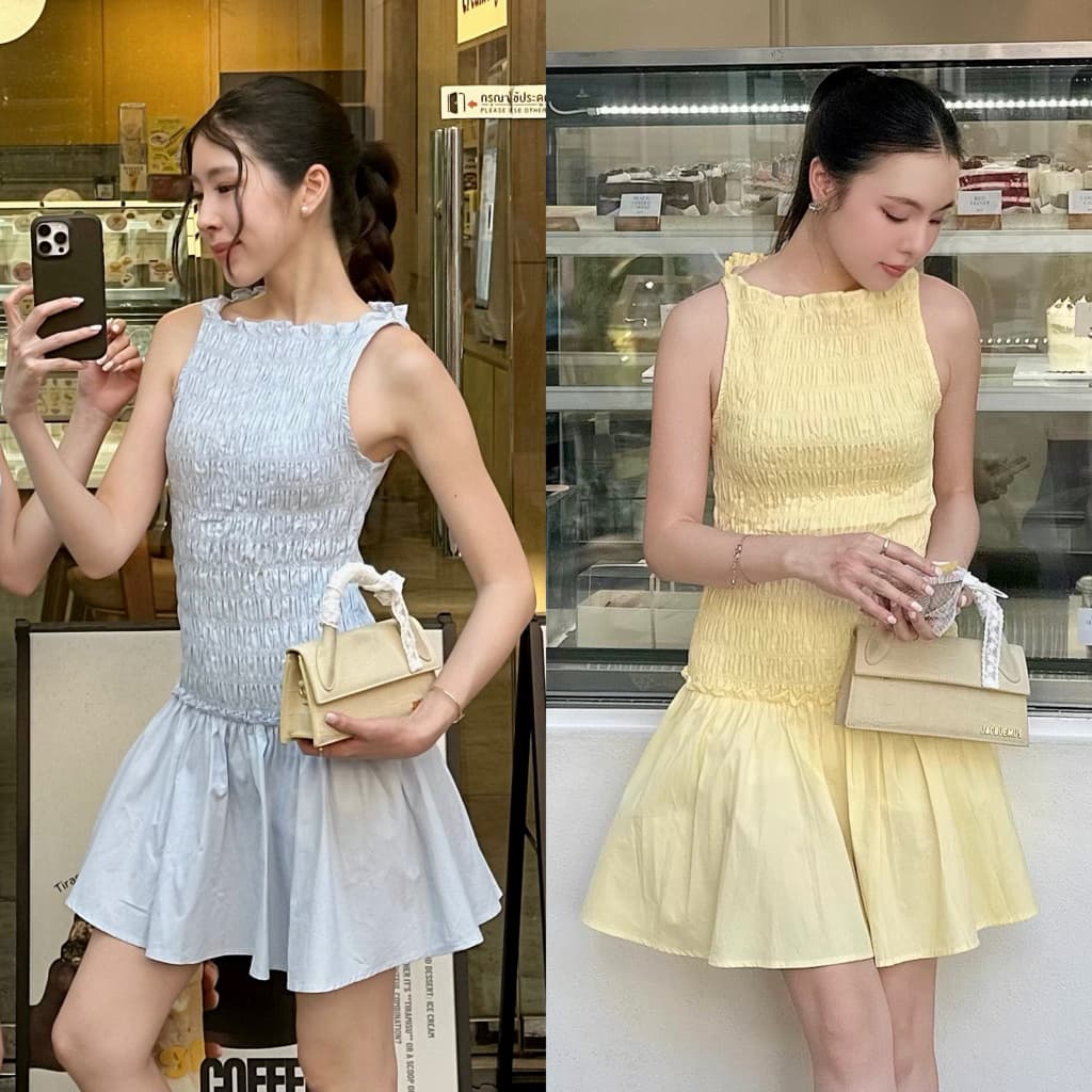 3pcs.basket Soufflé Dress เดรสสั้น รูปที่ 1