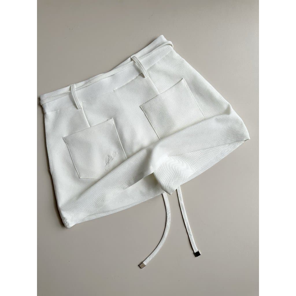 Geschwisters "Pena Skirt" เอวต่ำใต้สะดือ ผ้าพรีเมี่ยมมีซับในเนื้อผ้าเดียวกับกางเกง รูปที่ 4