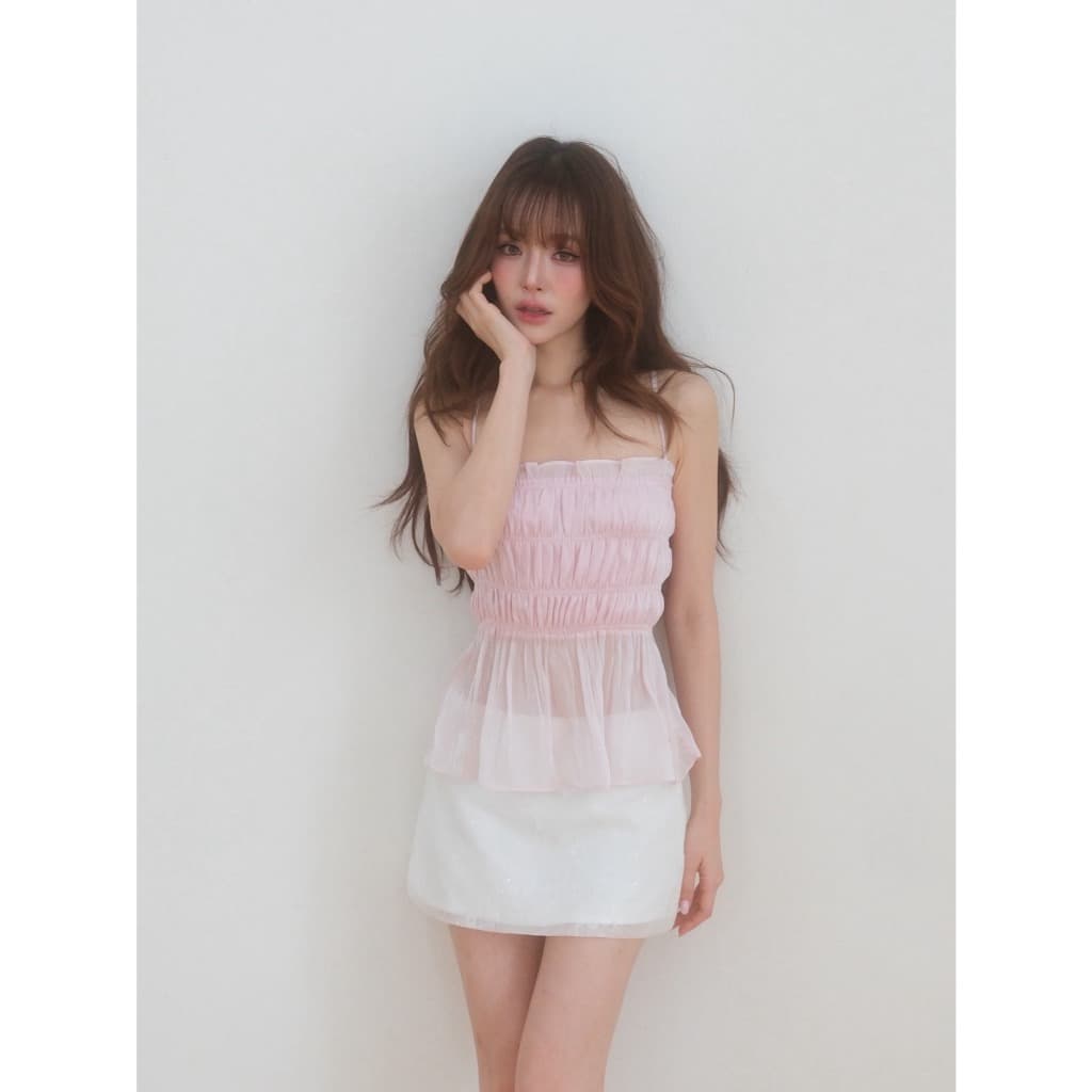 Sister.rrr : GEL TOP เสื้อสายเดี่ยวจับจีบช่วงอก รูปที่ 4