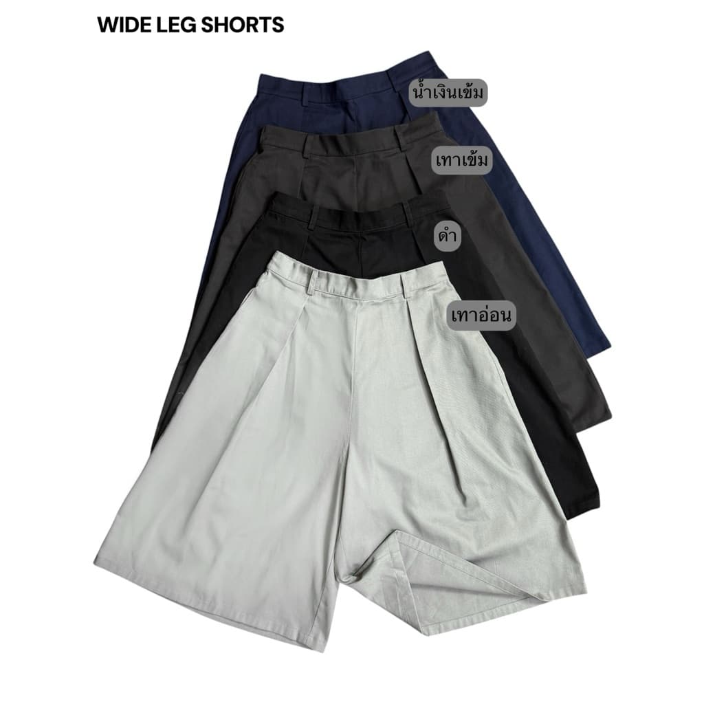 COTTON WIDE LEG SHORTS กางเกงขาสั้นขาบาน รูปที่ 1