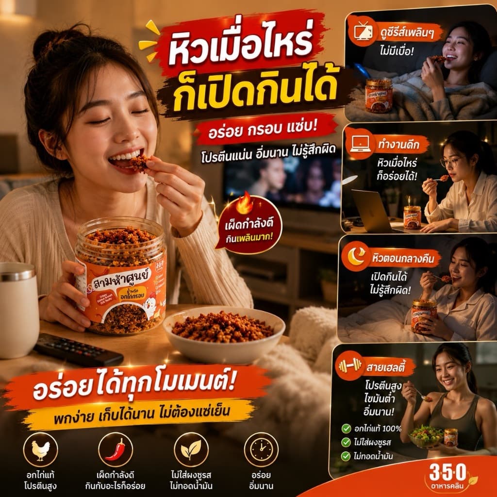 2แถม1 โปร!! น้ำพริกอกไก่กรอบ(กรอบนาน อร่อยนาน ปริมาณ50กรัม ไม่ใส่สารกันเสีย) รูปที่ 7