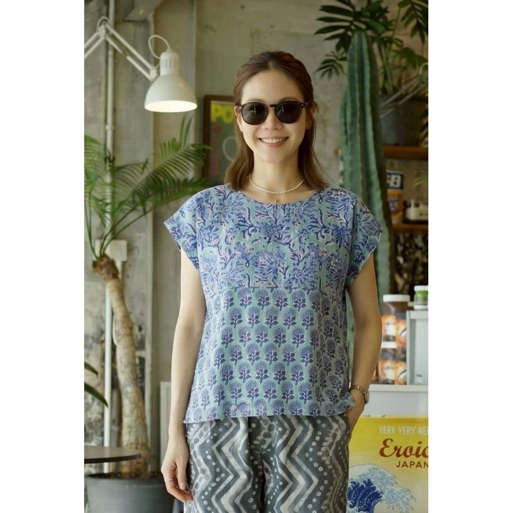 เสื้อคอปาด ทรงแขนปีกค้างคาวสั้น ไซส์40", 42" และ44" ยาว22" ผ้าตัดต่อคอตต้อนอินเดีย รูปที่ 9