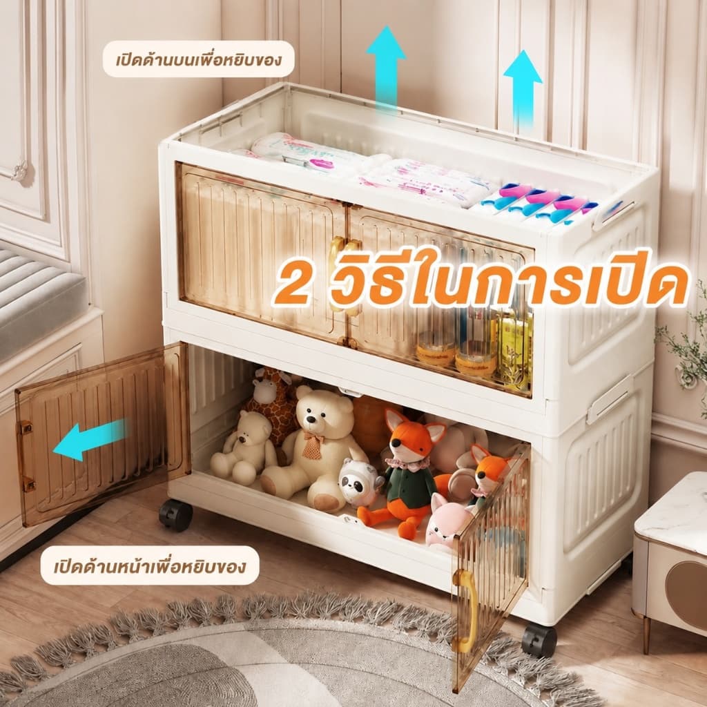 NeatBox ตู้เก็บของพับได้ 90cm ขนาดใหญ่ หนาพิเศษ มีล้อ รับน้ำหนัก 350kg กันน้ำ กันชื้น ตู้เก็บของอเนกประสงค์ รูปที่ 5