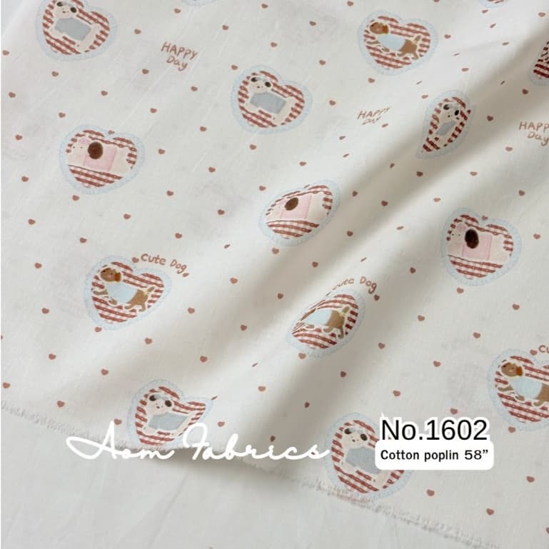 Aom Fabricsผ้าคอตตอนป๊อปลินลายดอก No.1602-1607 น่ารักมาก ผ้านิ่ม หน้ากว้าง 58 นิ้ว ผ้าเมตรนำเข้า รูปที่ 9