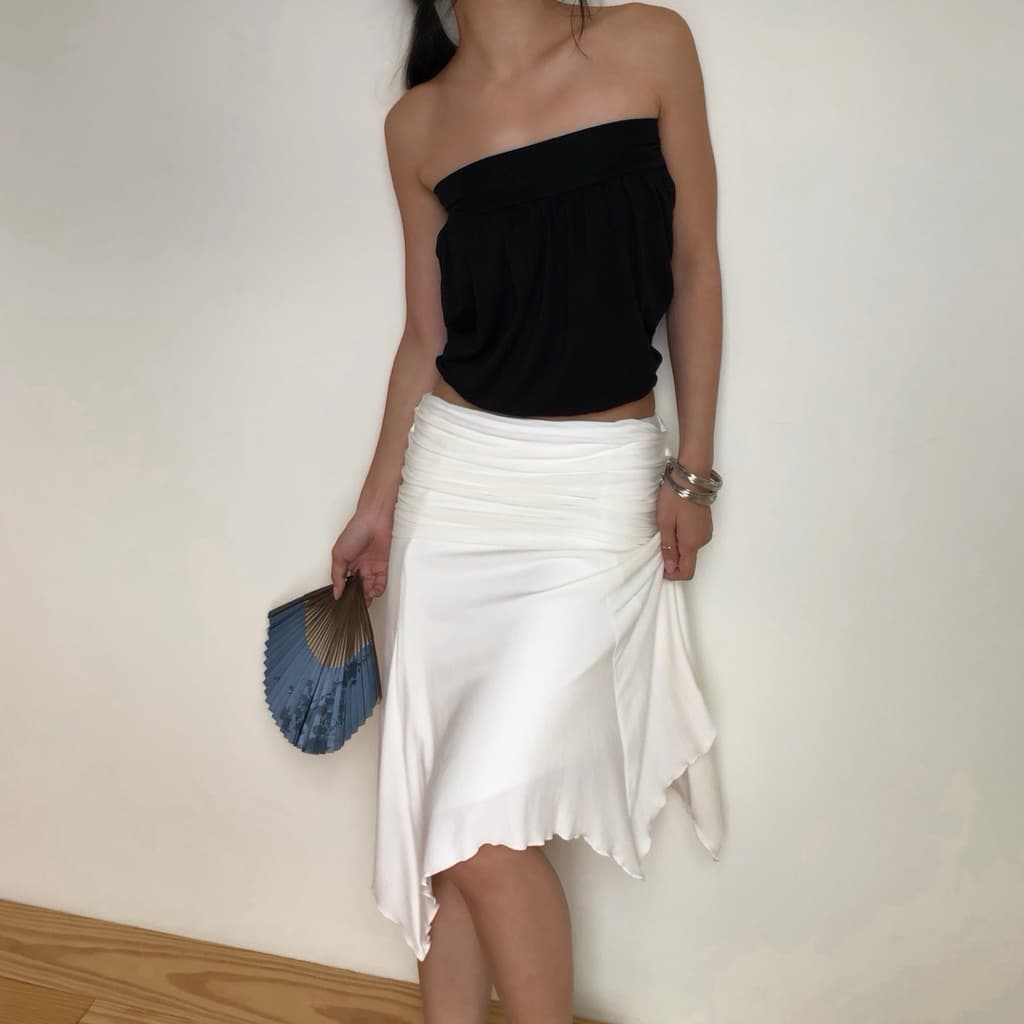 BEMYCHIC กระโปรงพับเอว สามารถดึงมาเป็นเสื้อได้ รุ่นDiana Multiway Top รูปที่ 2