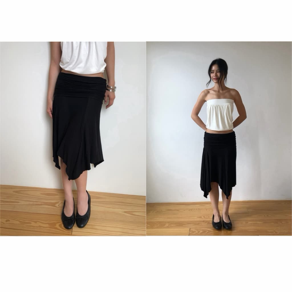 BEMYCHIC กระโปรงพับเอว สามารถดึงมาเป็นเสื้อได้ รุ่นDiana Multiway Top รูปที่ 6