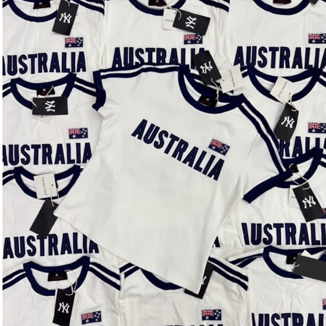 NY Newyork Aus baby tee เสื้อยืดคอกลมแขนสั้นทรงเบบี้ที งานปักลายใหม่น่ารักมาก รูปที่ 6