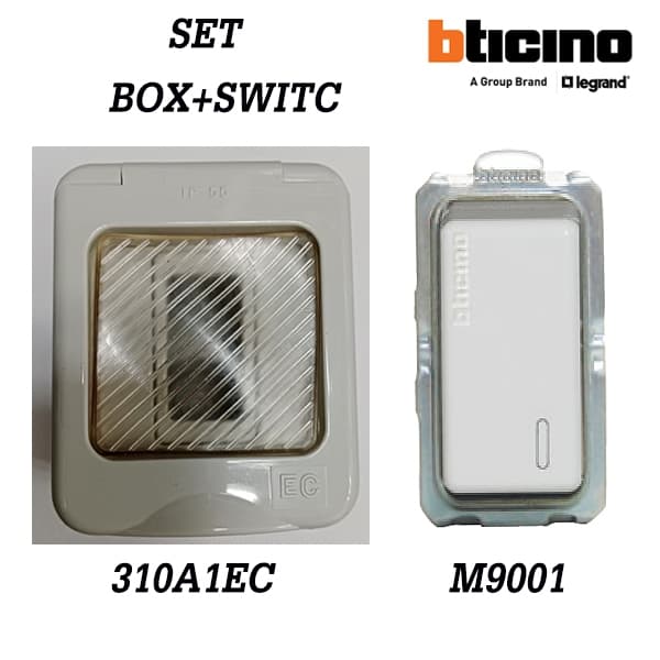 SET บ๊อกซ์กันน้ำ+สวิทซ์บีทิชีโน M9001 สีขาว+บ๊อกกันน้ำ2ช่อง รูปที่ 5