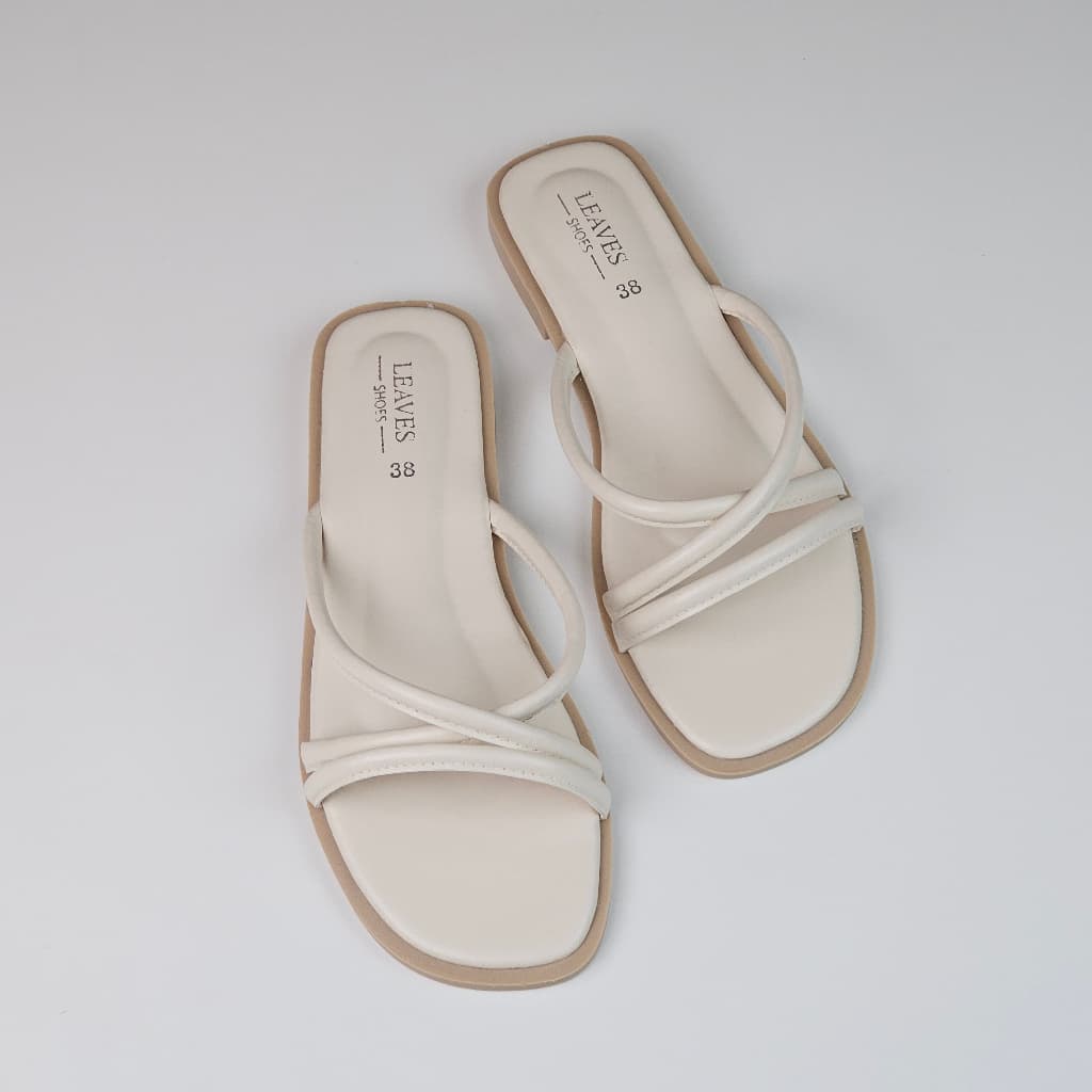 Beauty Allure - Leaves Shoes รองเท้าแตะสายไขว้ สไตล์มินิมอล [หน้าเท้ากว้าง/เท้าอวบ แนะนำบวกเพิ่ม 1 ไซส์] รูปที่ 3