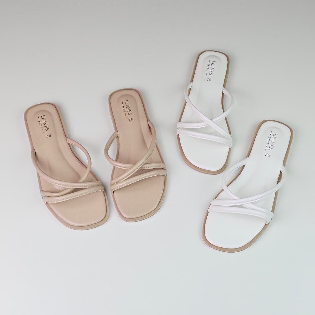 Beauty Allure - Leaves Shoes รองเท้าแตะสายไขว้ สไตล์มินิมอล [หน้าเท้ากว้าง/เท้าอวบ แนะนำบวกเพิ่ม 1 ไซส์] รูปที่ 7