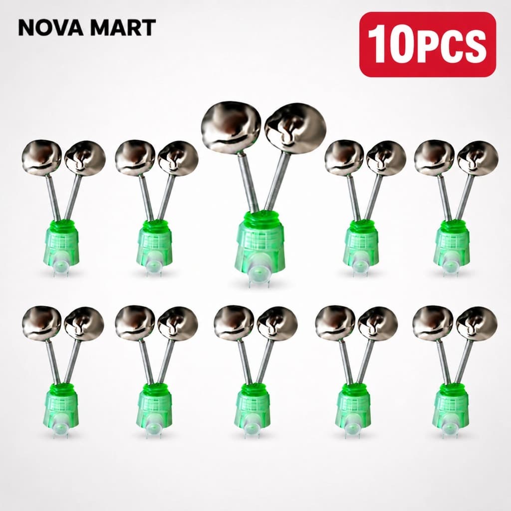 NOVA Mart 10ชิ้น/เซ็ตระฆังเกลียวคู่จับปลาสัญญาณเตือนการตกปลาในเวลากลางคืนอุปกรณ์ตกปลาคาร์พ รูปที่ 1
