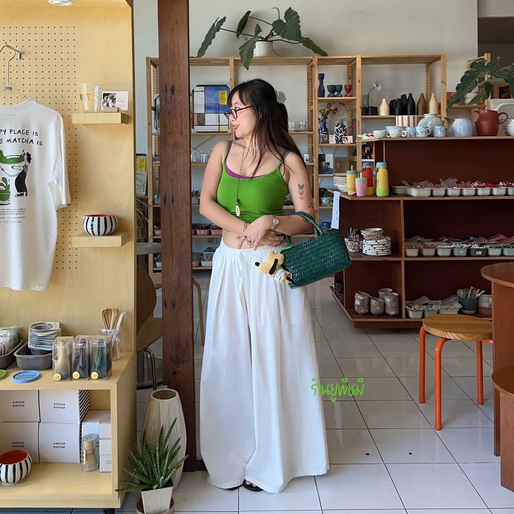 *มีส่งด่วน* upeachme RAYON U TANK เสื้อสายเดี่ยวสีพื้นตัวสั้นใส่สบายผ้ายืดได้เยอะมาก สายเดี่ยวสีพื้น รูปที่ 5