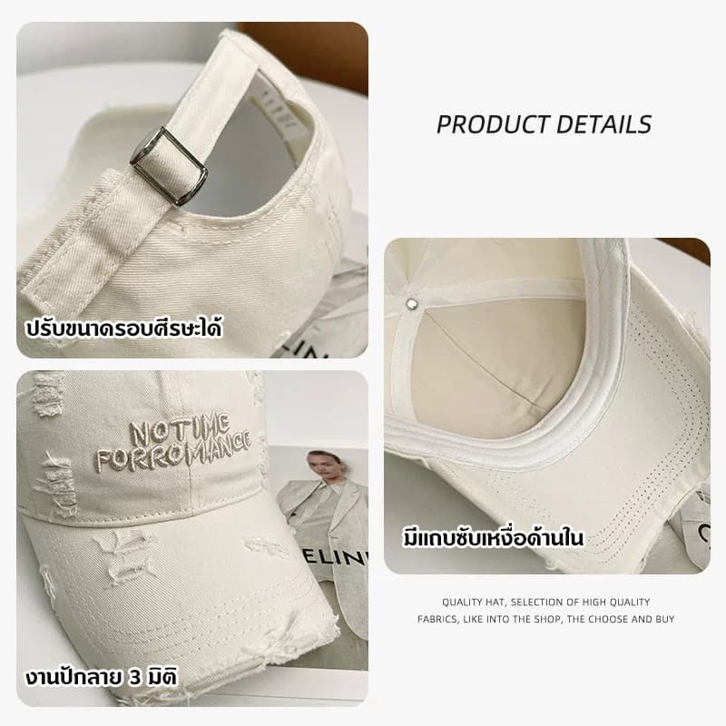 หมวกแก๊ป หมวกแก๊ปปักโบว์สีซีด มีสายปรับขนาดได้ ใส่กันแดดใส่เที่ยว งานจริงน่ารักมากเหมาะกับทุกลุค สไตล์เกาหลี รูปที่ 4