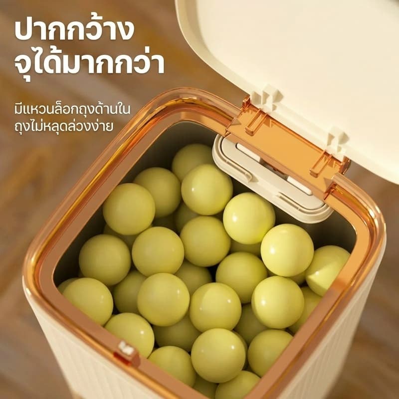 KANO ถังขยะใหญ่ 10L/15L ถังขยะในห้องน้ํา รุ่นอัพเกรด ถังขยะแบบกดถังขยะสีขาว ถังขยะ ถังขยะใช้เท้าเปิด รูปที่ 6