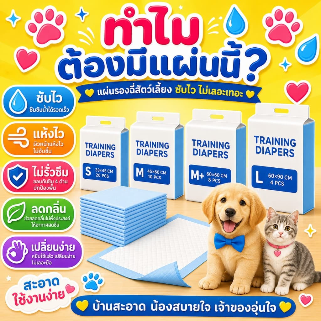 Deemar แผ่นรองฉี่ Cocoyo แผ่นรองฉี่แมว แผ่นรองฉี่สุนัข ช่วยฝึกขับถ่าย ระงับกลิ่น ซึมซับไดีดี ยิ่งขึ้น Betterdog รูปที่ 8