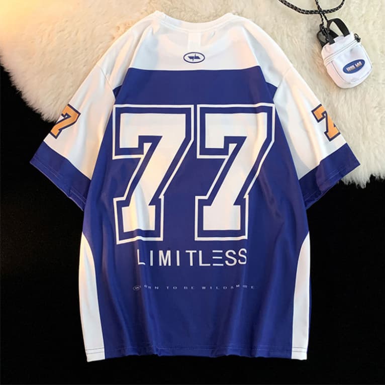 เสื้อทรงสเก็ตผู้หญิง oversize เสื้อผ้าสาวอวบคนอ้วนไซส์ใหญ่ เสื้อโอเวอร์ไซส์เบสบอล วินเทจ กีฬาลําลองทรงหลวมสไตล์เกาหลี รูปที่ 5