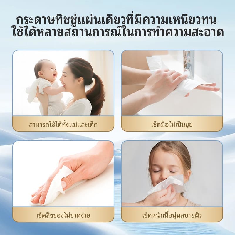ซื้อ 1 แถม 2 ทิชชู่ยกลัง30ห่อ!!!กระดาษทิชชู่ กระดาษชำระ กระดาษทิชชู่เช็ดหน้า ทิชชู่เช็ดมือ 1ห่อ440 แผ่น หนา5ชั้น 30ห่อ รูปที่ 4