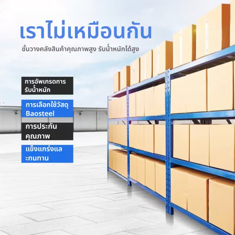 Shelf ชั้นวางของ ขนาด 200*60*200 ชั้นเหล็ก ชั้้นเก็บสินค้า โกดังคลังสินค้า รับน้ำหนัก 150-200กก/ชั้น รูปที่ 3