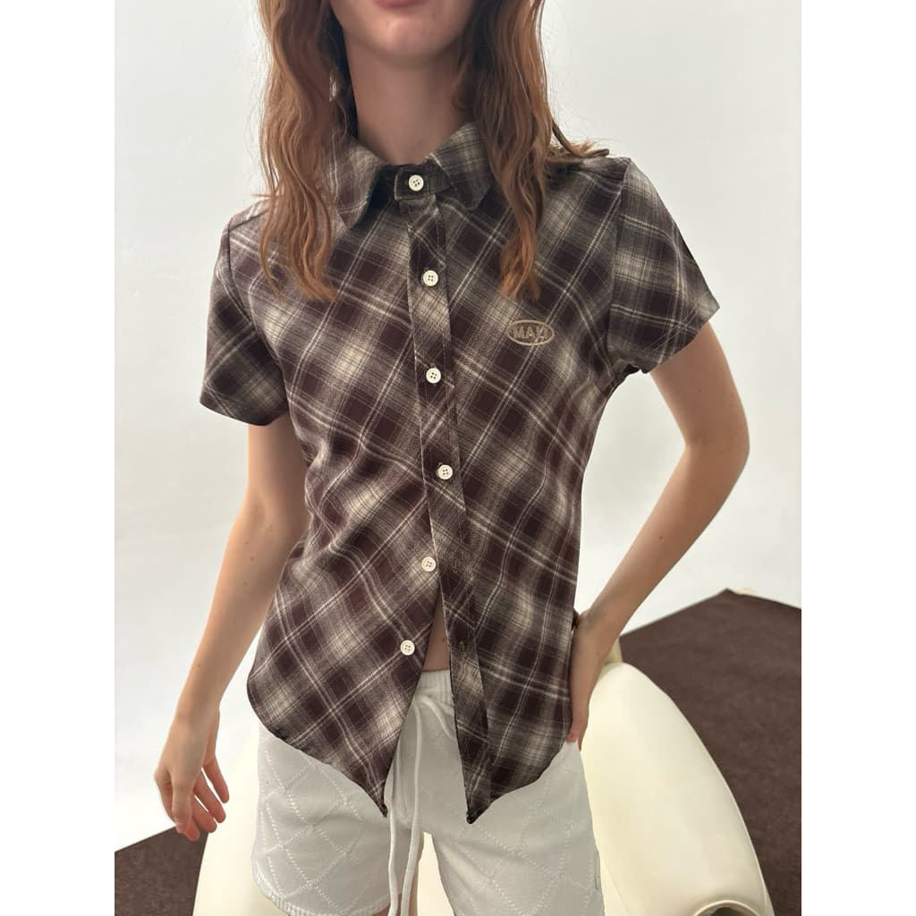 MALI Scottie top เสื้อเชิ๊ตเข้ารูปแขนสั้น รูปที่ 2