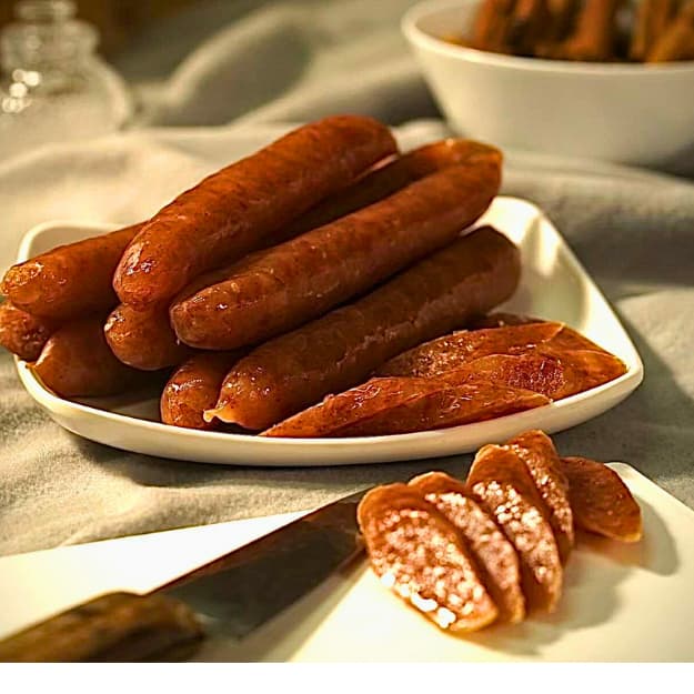 แท้ กุนเชียงหมู โคราช จันทร์เพ็ญ กุนเชียง เนื้อแน่น หอม อบเตาถ่านสูตรโบราณ I มีเลือกขนาด รูปที่ 2