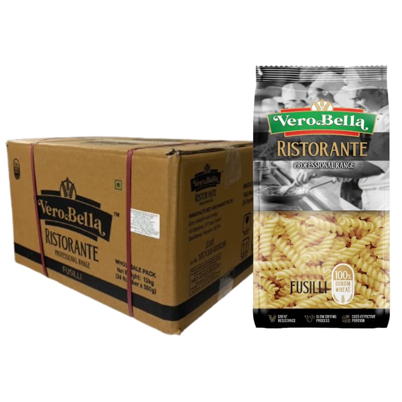 เวโร เบลล่า เส้นพาสต้า แบบยกลัง Pasta in carton 24x500g Vero Bella brand (Penne, Fusilli, Macaroni, Spaghetti)