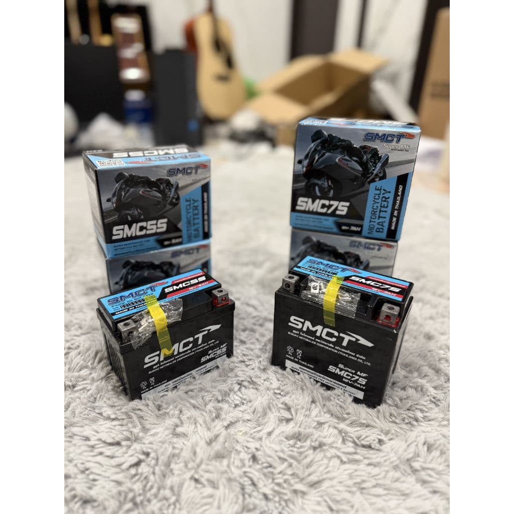 แบตเตอรี่ SMCT 12V-5AH/12V-7AH สำหรับรถจักรยานยนต์ สามารถใส่ได้หลายรุ่น รูปที่ 1