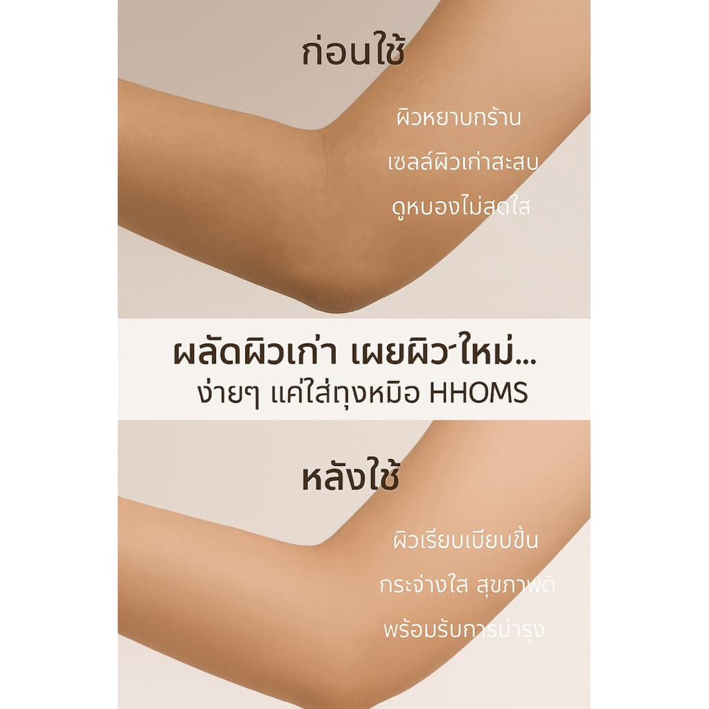 ถุงมือใยบวบธรรมชาติ HHOMS Natural Exfo Mitt รูปที่ 6