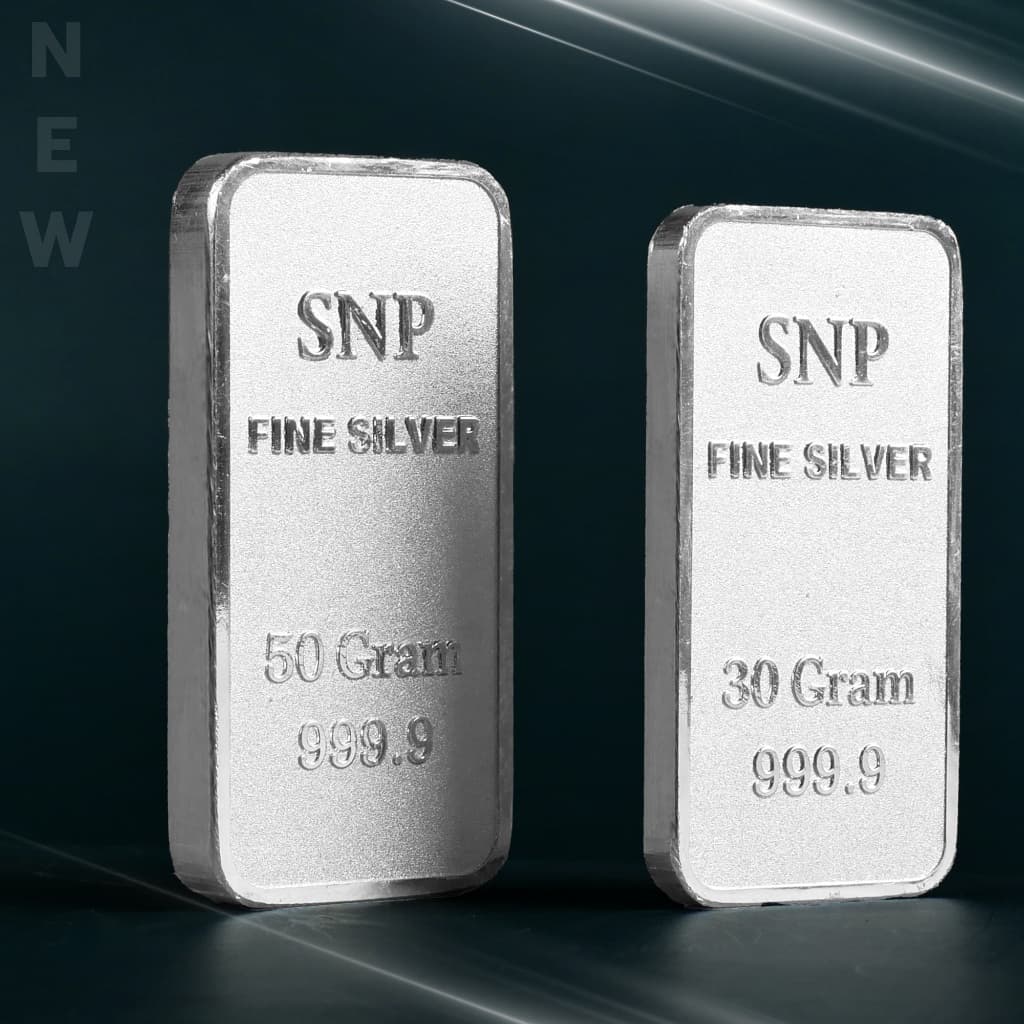 เงินแท่งบริสุทธิ์แท้ 99.99% น้ำหนัก 30 กรัม / 50 กรัม มีใบรับประกัน