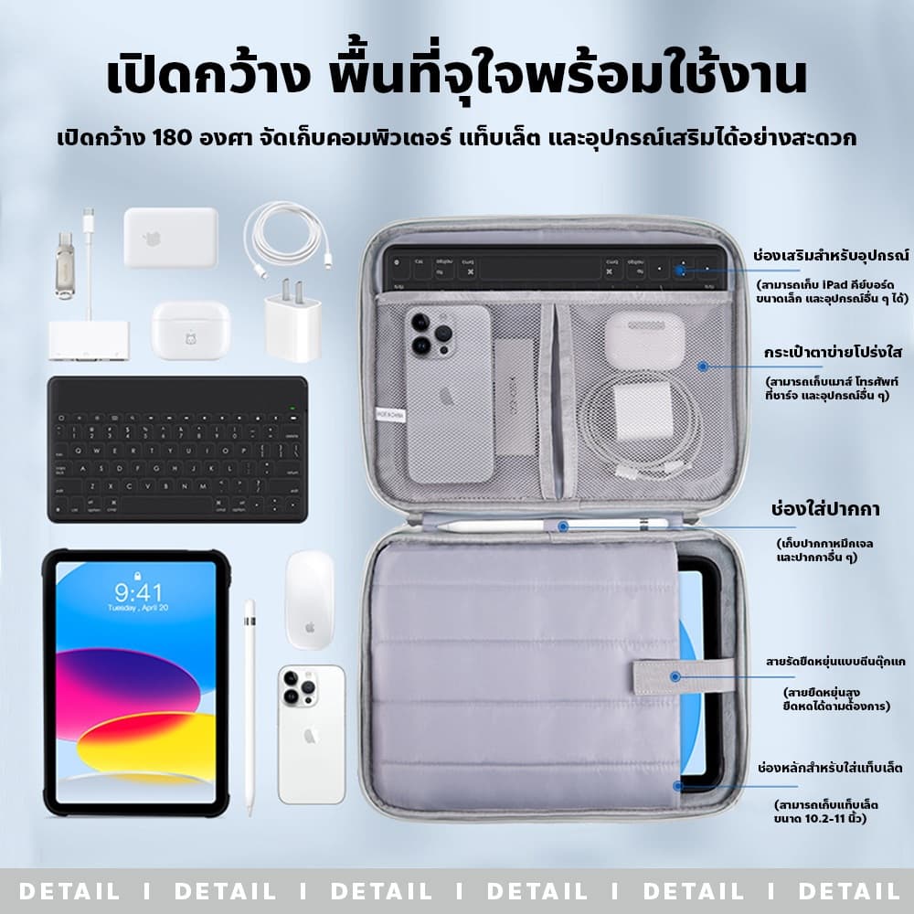 กระเป๋าไอแพด แท็บเล็ต 13/11 Inch มีหลายช่อง กันน้ำ กันกระแทก รูปที่ 4