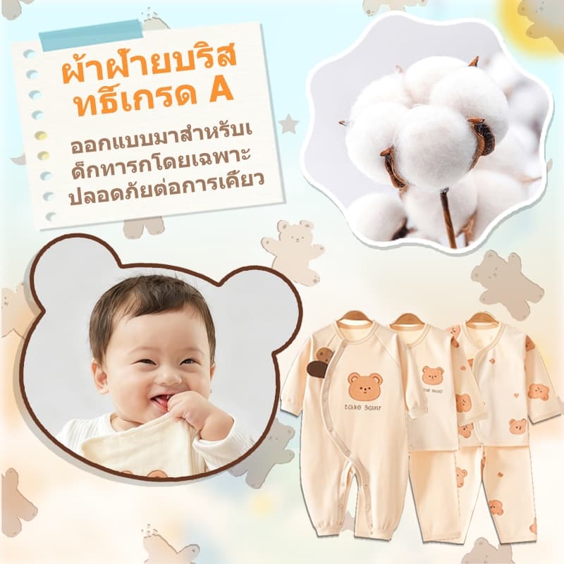 24ชิ้น กล่องของขวัญทารกแรกเกิด ชุดเสื้อผ้าเด็กอ่อนครบชุด ผ้าฝ้าย100% สินค้า รูปที่ 4