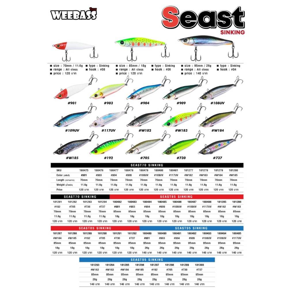 เหยื่อปลอม Weebass รุ่น Seast 70 / SEAST 85 / SEAST 95 รูปที่ 1
