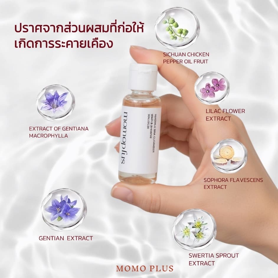 MOMOPLUS น้ำยาล้างบราซิลิโคน ทำความสะอาดบราปีกนก ที่แปะจุก ปิดจุก กลิ่นหอม อ่อนโยน 30ML MP015 รูปที่ 3